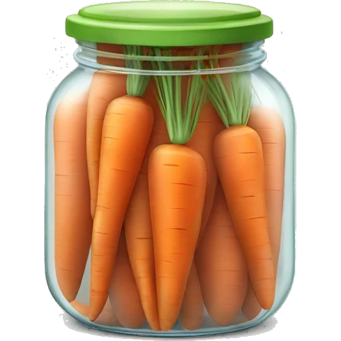 Realistic glass jar of carrots isolated. emoji