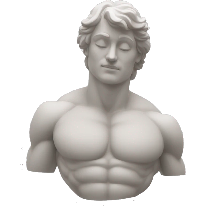 escultura clasica de marmol con cuerpo fitness emoji