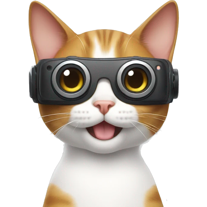 cat saying ok wearing vr. emoji