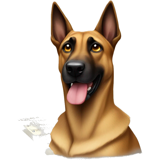 malinois qui prends des notes  emoji