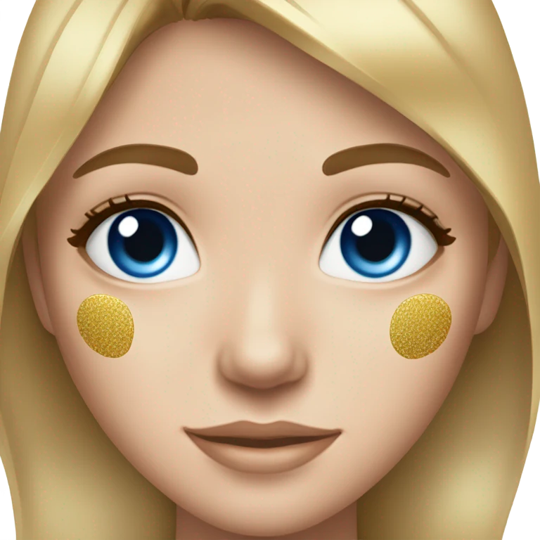 Gold eye patches Skin care on white freackles skin of a brunett blue eyes girl  emoji