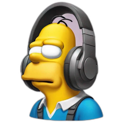 homer simpson headphones emoji