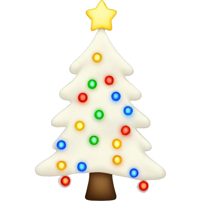 Fir with color Christmas lights emoji