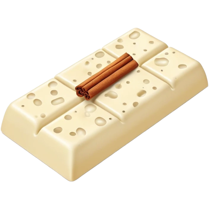 White chocolate with apple and cinnamon pieces emoji