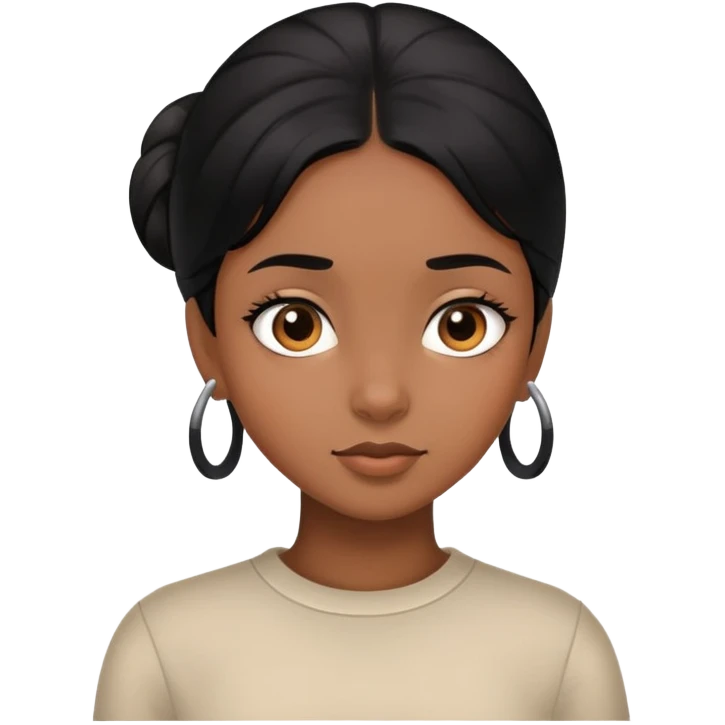 Black hair girl looking over shoulder emoji