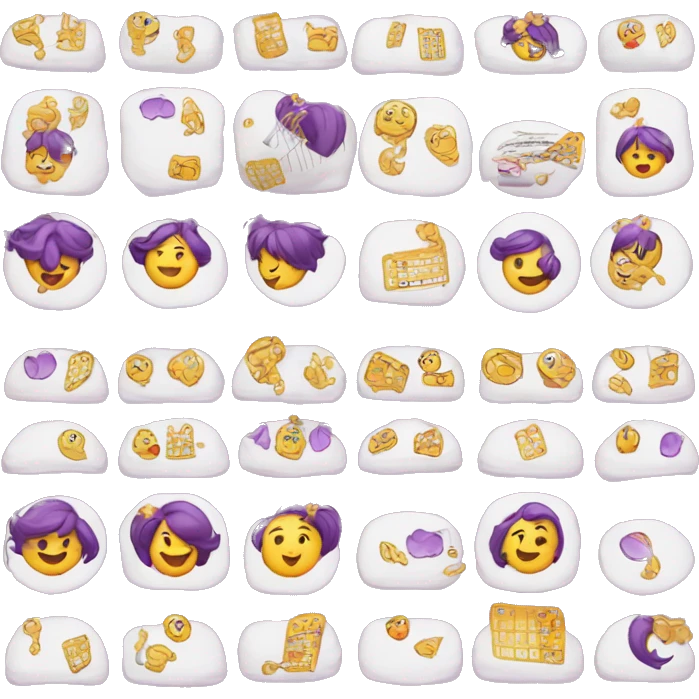 Un calendario violeta con dibujos de musica emoji