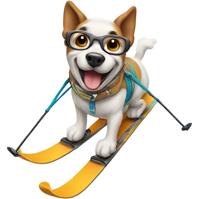Dog skiing emoji