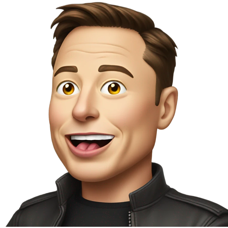 Elon musk tongue out emoji