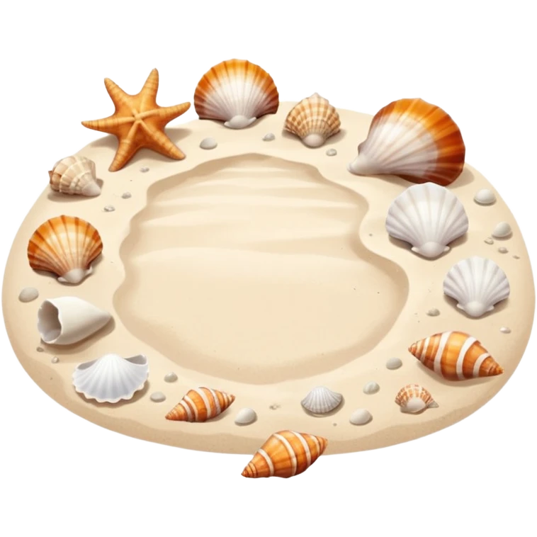 Beach with seashells emoji