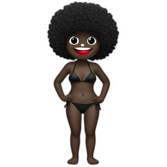 Golliwog in a bikini emoji