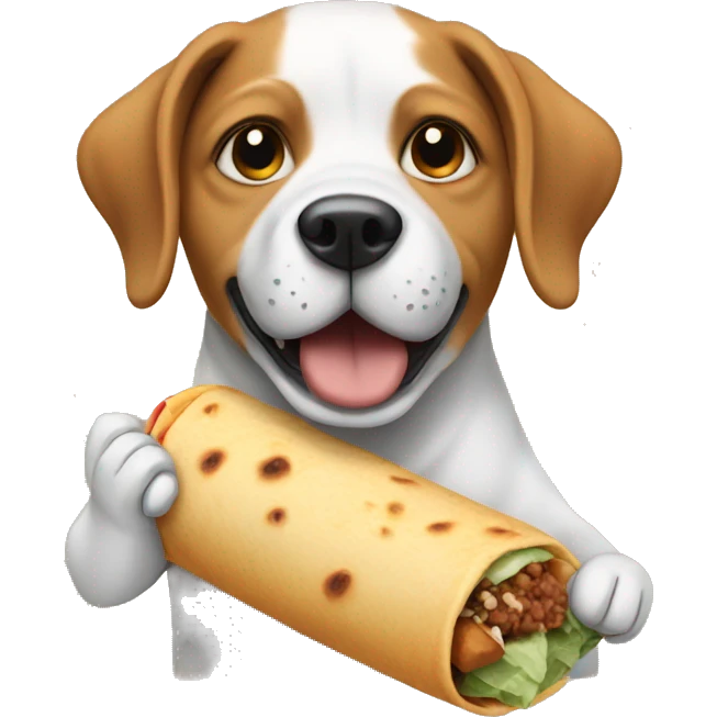 A dog eating a burrito emoji