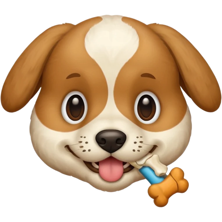 puppy face with bone in mouth emoji