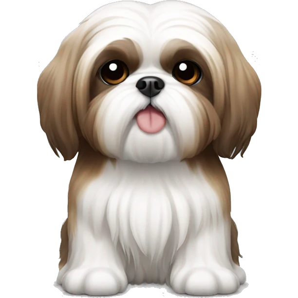 White and brown shih tzu emoji