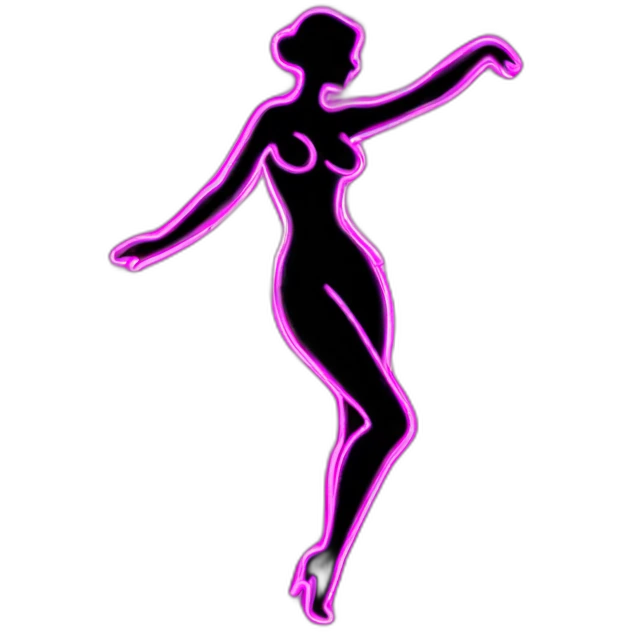 Sexy silhouette tango neon sign emoji