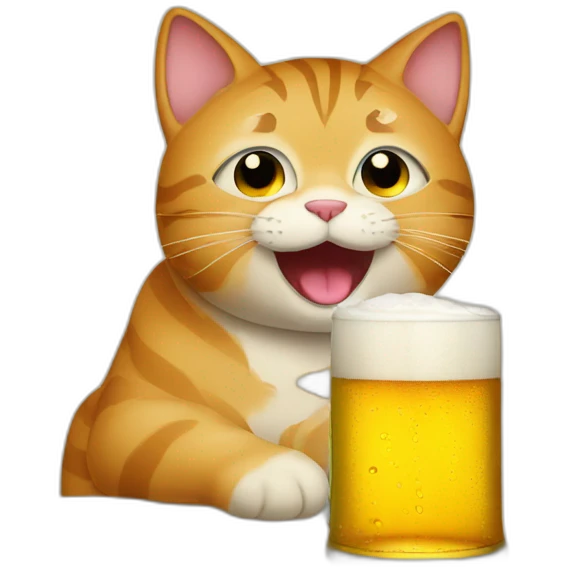 cat drink beer emoji