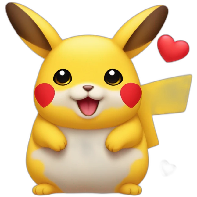 PUCACHU con corazones  emoji