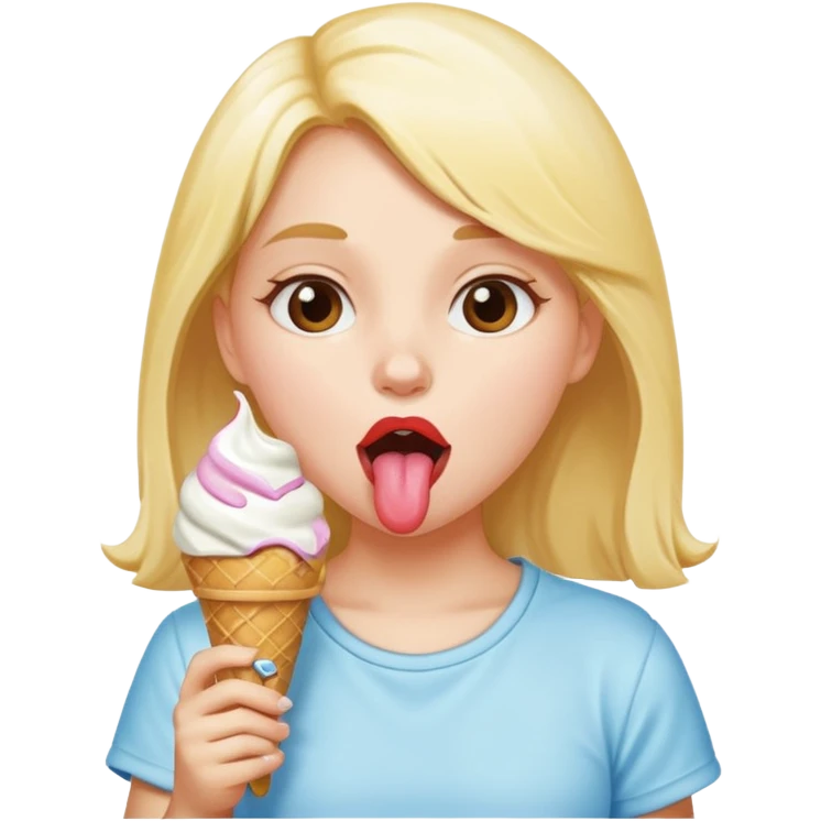 Girl licking ice cream  emoji