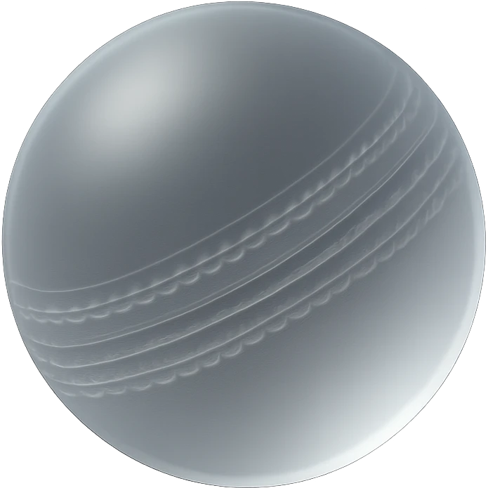 translucent cricket ball with shimmer and shine, subtle and minimal, faint outline, transparent effect emoji