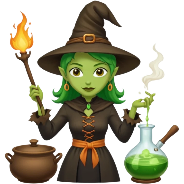 green witch cooking potion emoji