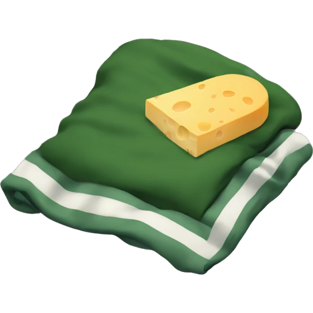 sleeping emoji as cheese / and the blanket is dark green emoji