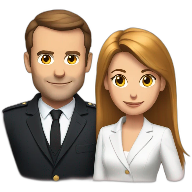 Macron and Brigitte emoji