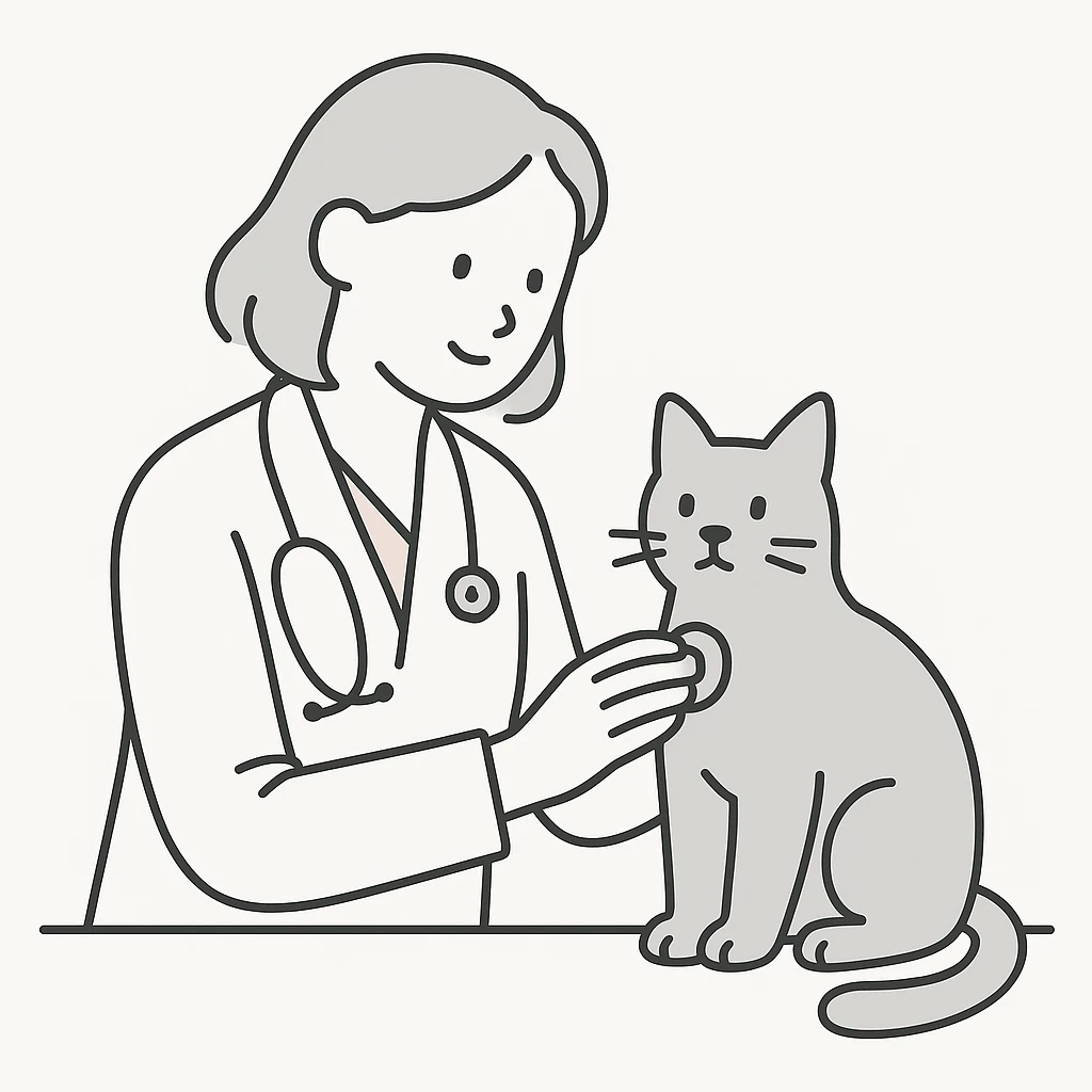 veterinarian examining a cat emoji