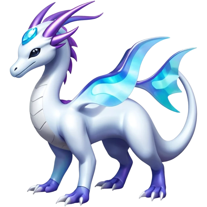 Futuristic-lugia-dragonair-suicune-hybrid, full body emoji