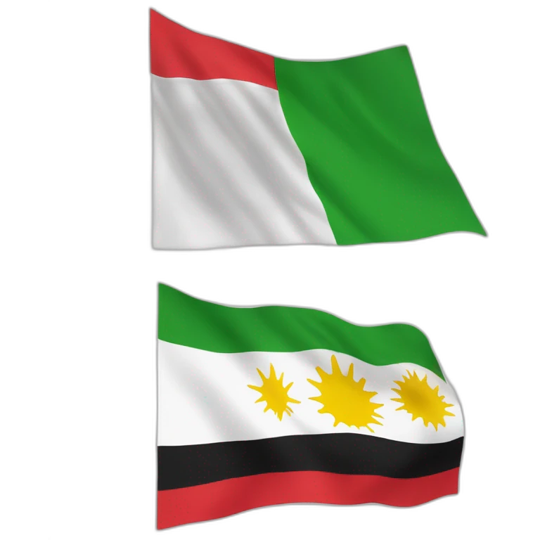 The flag of Iraqi Kurdistan is three colors and the top is red, the middle white, and the bottom is green. emoji