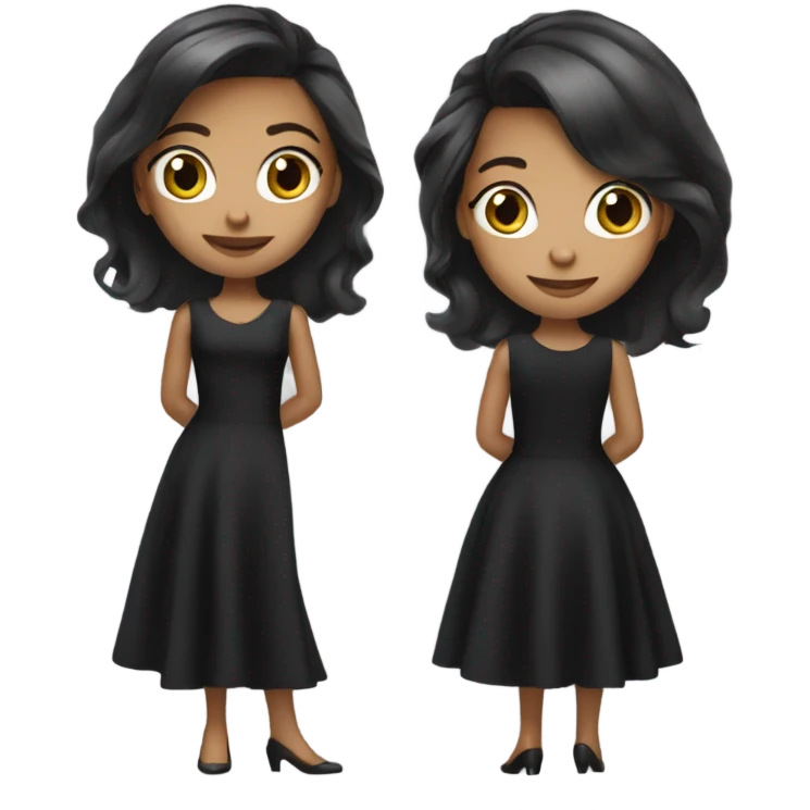 elegant girl in black dress emoji