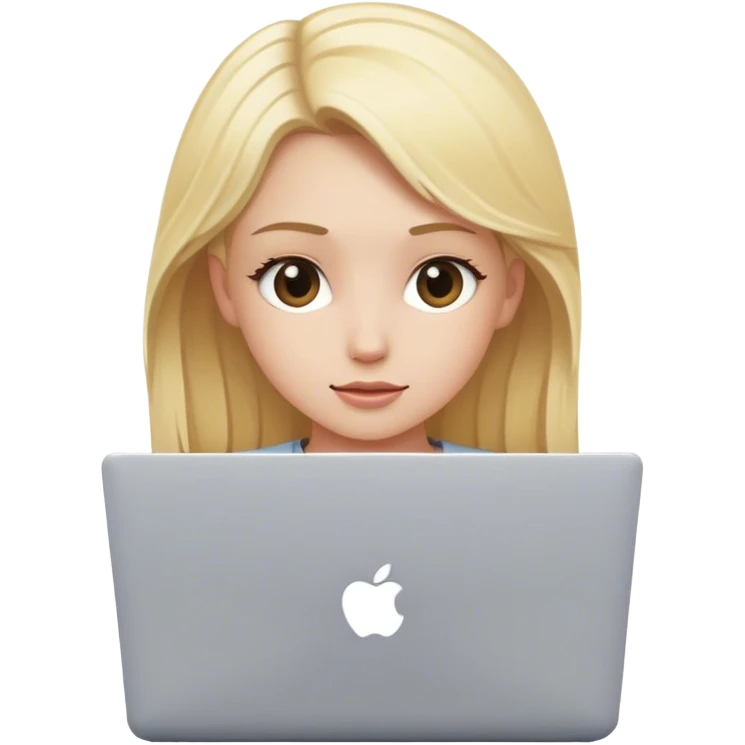 Blonde girl with a laptop emoji