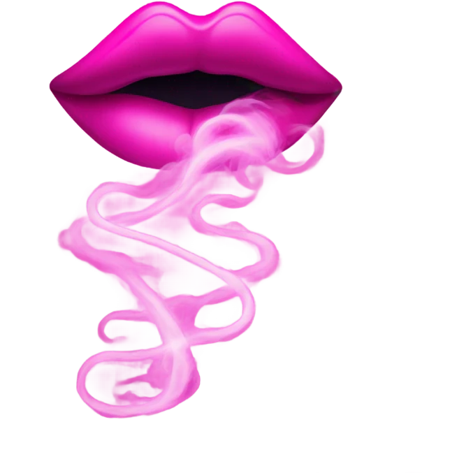 Neon pink lips are smoke emoji