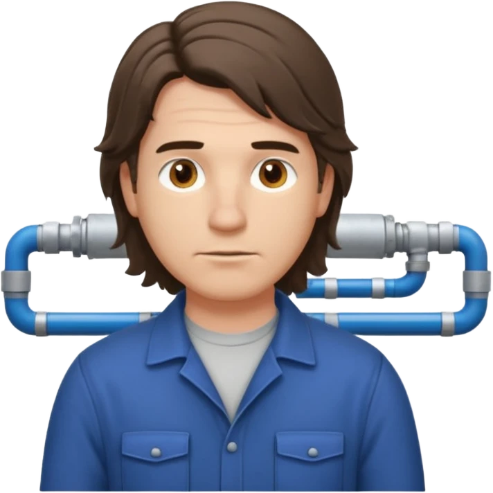 customer. 1 person only white male with shoulder normal person cloths. adult. pipeline technician change the expression and the shape of the face change the color of eyes. just the technician nothing all emoji