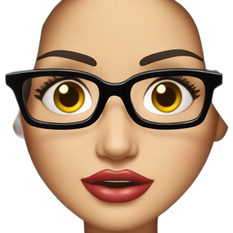 Megan Fox con lentes y hablando por teléfono emoji