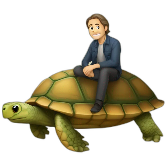 Éric zemour sur le dos d'une tortue emoji