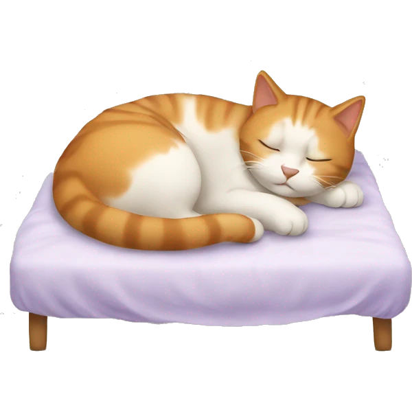A cat sleeping on the bed  emoji