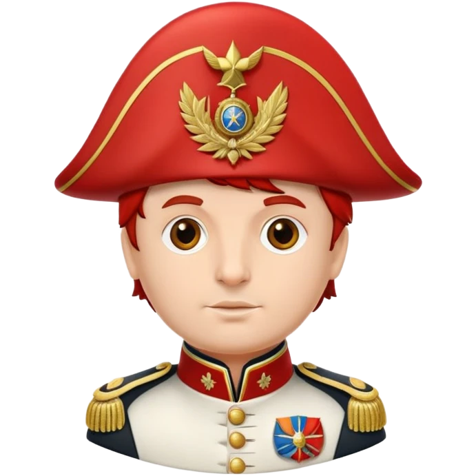 tomato wearing Napoleon Bonaparte's bicorne hat and military officer uniform emoji