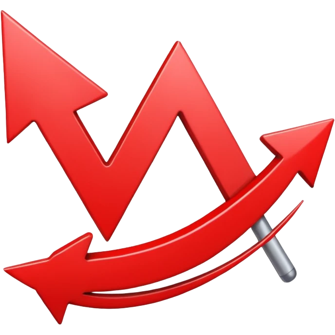 L red trading trending line and black background emoji