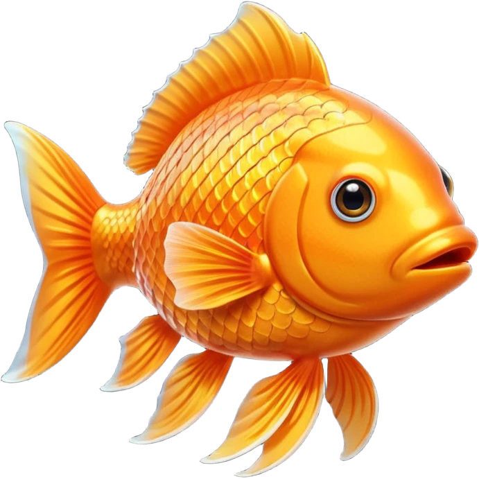 Bit gold orange fish taken from an old game, it has to swim in the water, it has to be 3D and have depth emoji
