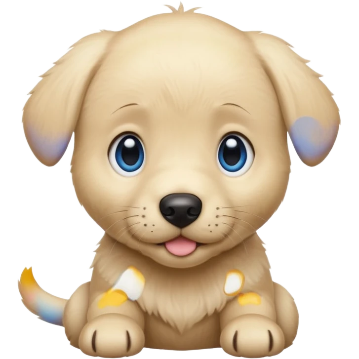 Blonde Labrador puppy with blue eyes  emoji
