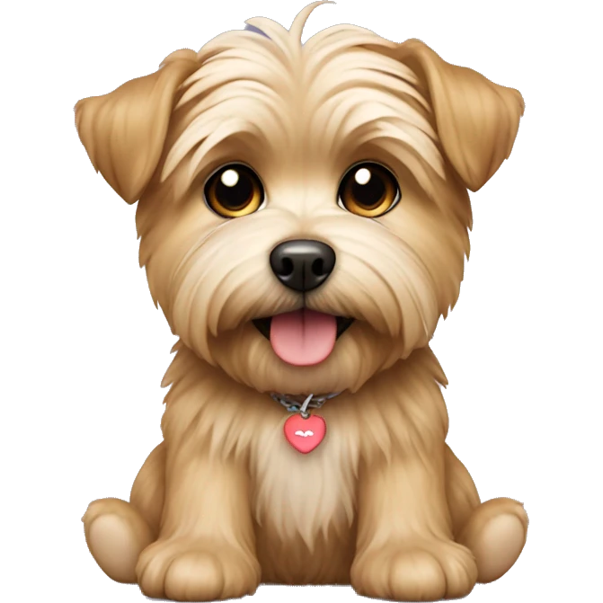 Morkie with teddy bear emoji
