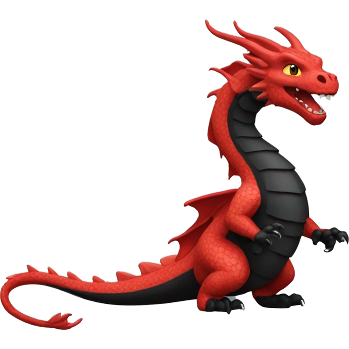 Dragón de color rojo y negro  emoji