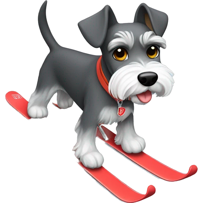Miniature schnauzer skiing  emoji