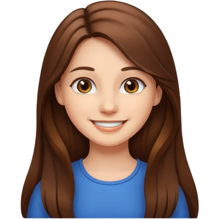 smiling girl with long hair emoji