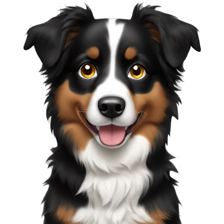 Black and white toy Australian shepherd emoji