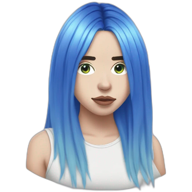 Billie eilish chanteuse 2018 cheveux bleus emoji