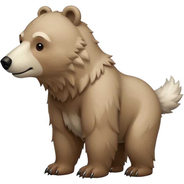 Brown polar bear with a wolf’s tail emoji