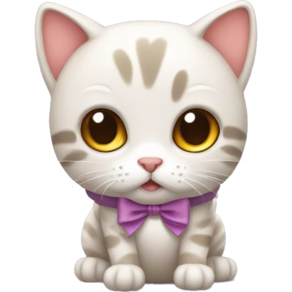 Cute cat with a bow emoji