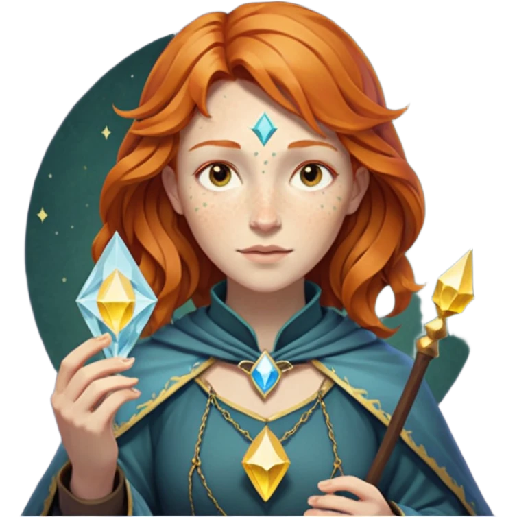 fantasy magic tarot card low poly ginger emoji