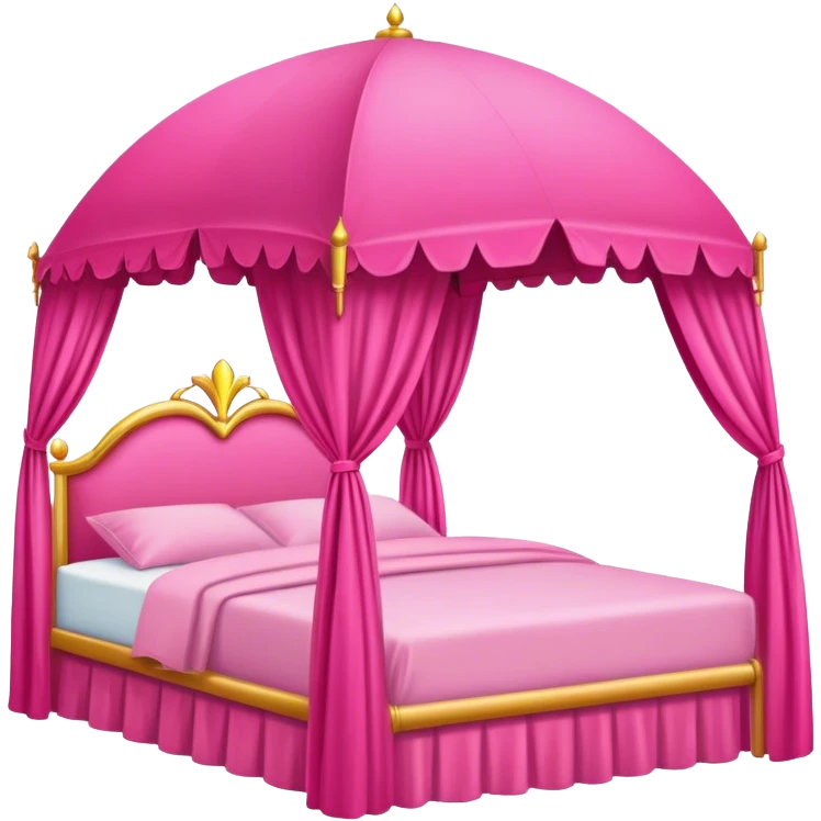 Hot pink canopy princess bed  emoji
