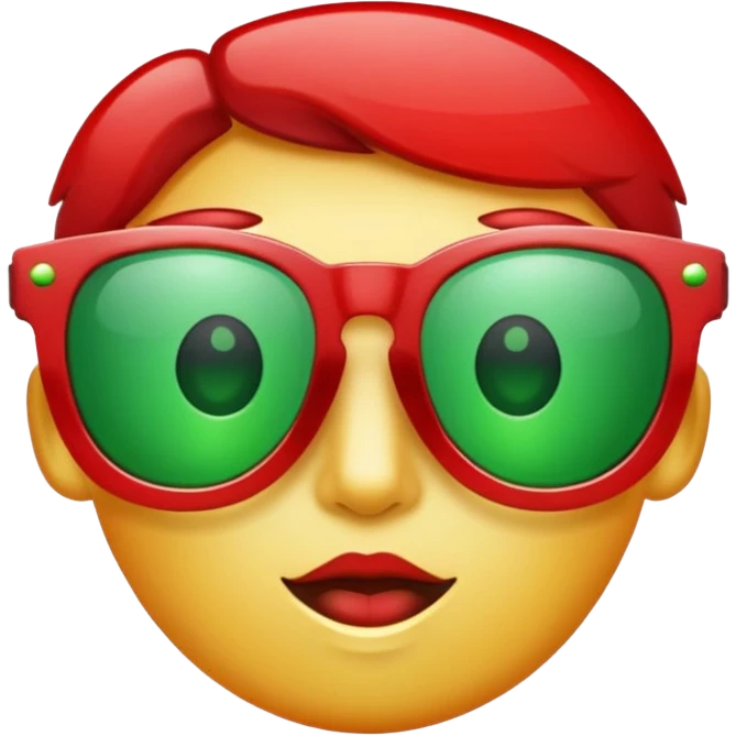 glitter red and green glasses emoji